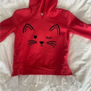 Tucker + Tate Red Hoodie with Playful Cat Face